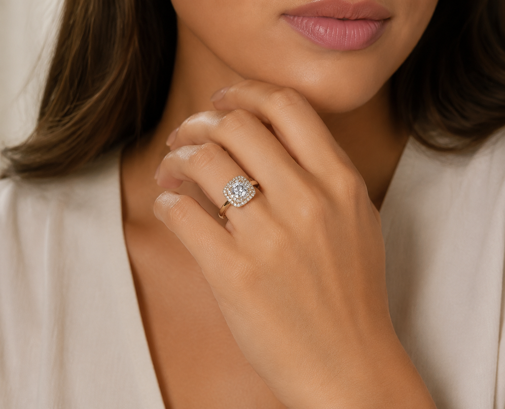 14K Gold Filled The Double Halo Legacy Ring — Size 7