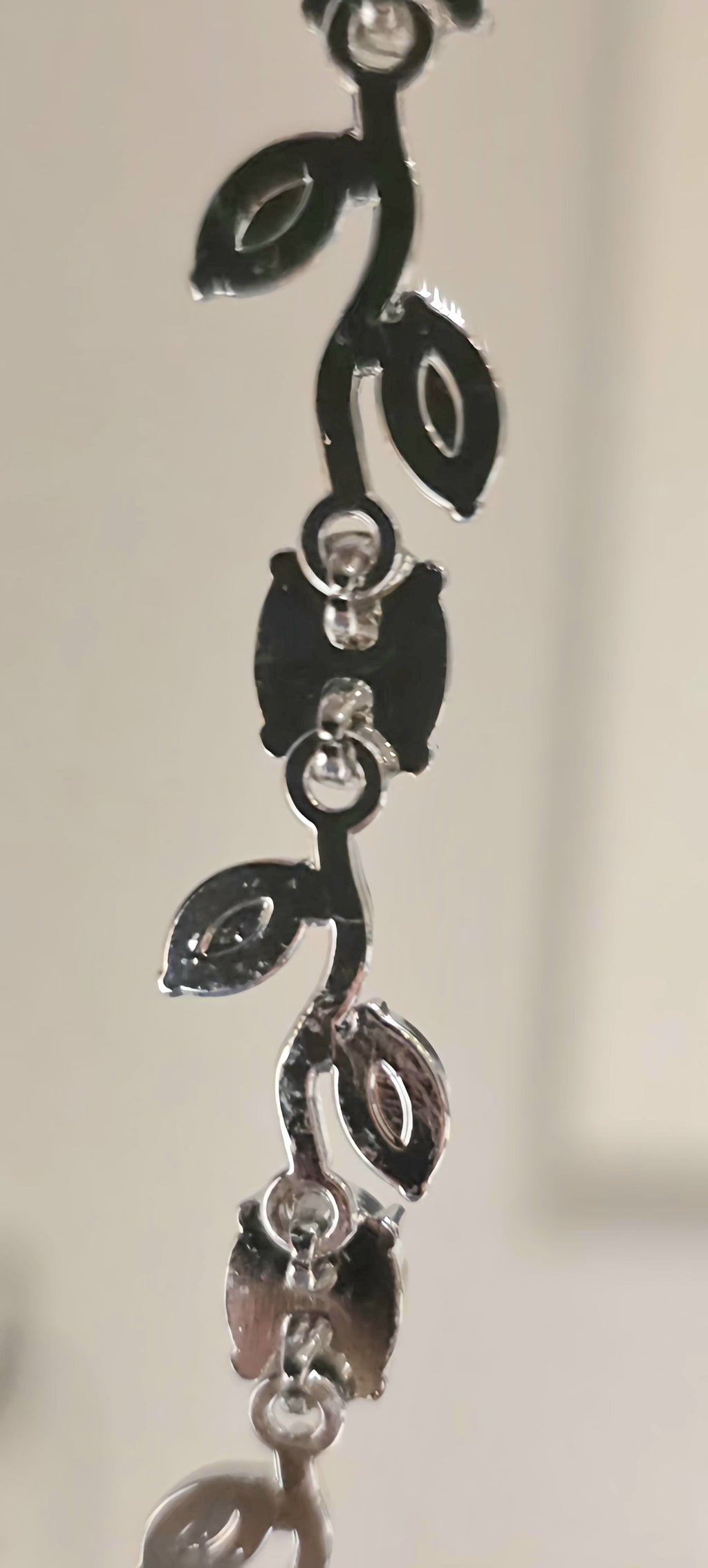 14K White Gold Filled Bracelet With colorless Rhinestones