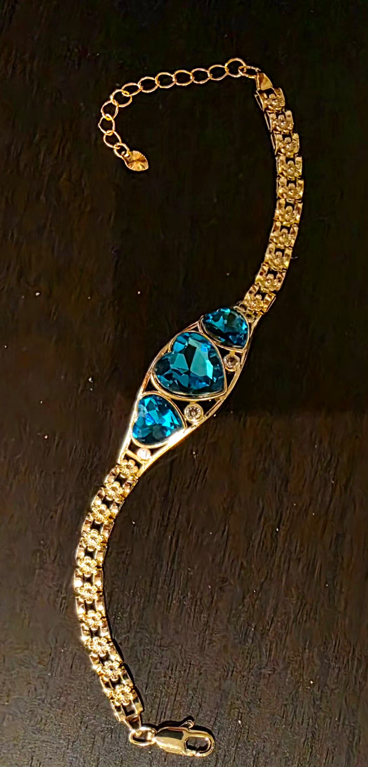 Blue gold filled bracelet