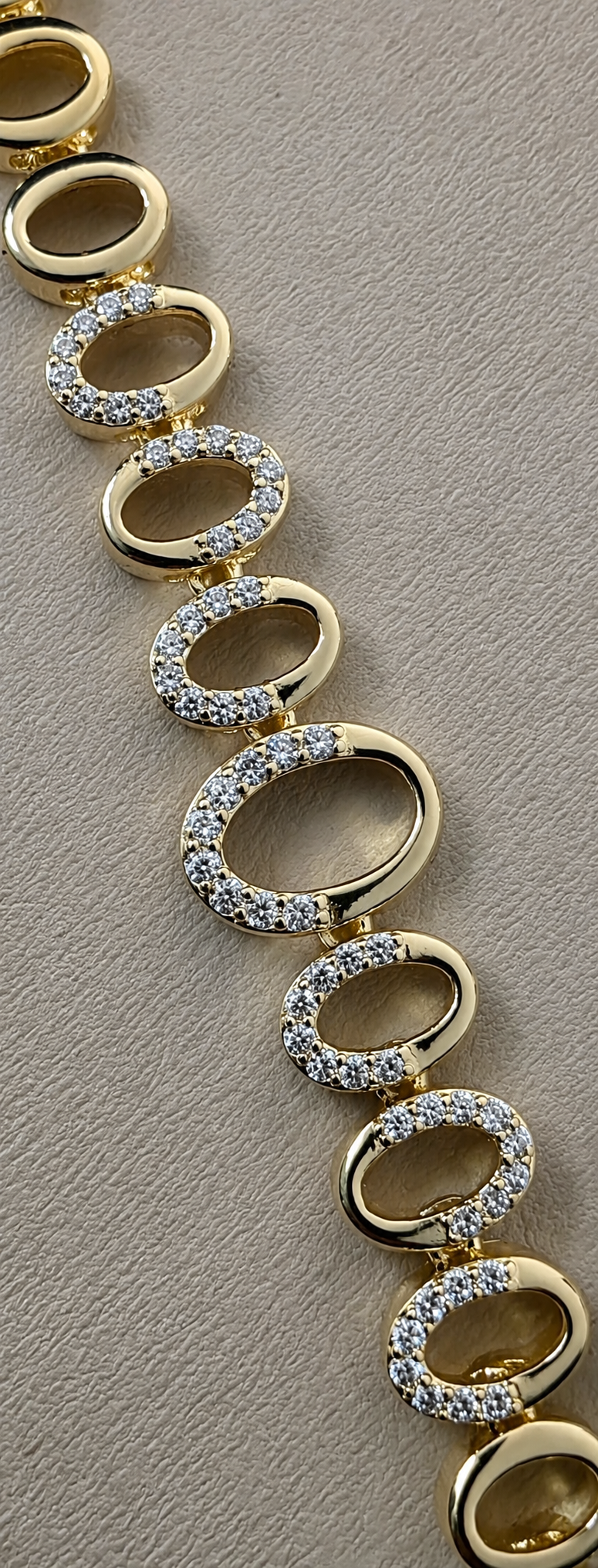Luxe Oval Link Bracelet 14K Gold Filled | Pave Crystal Statement Bracelet 7" | Designer Inspired Chunky Link