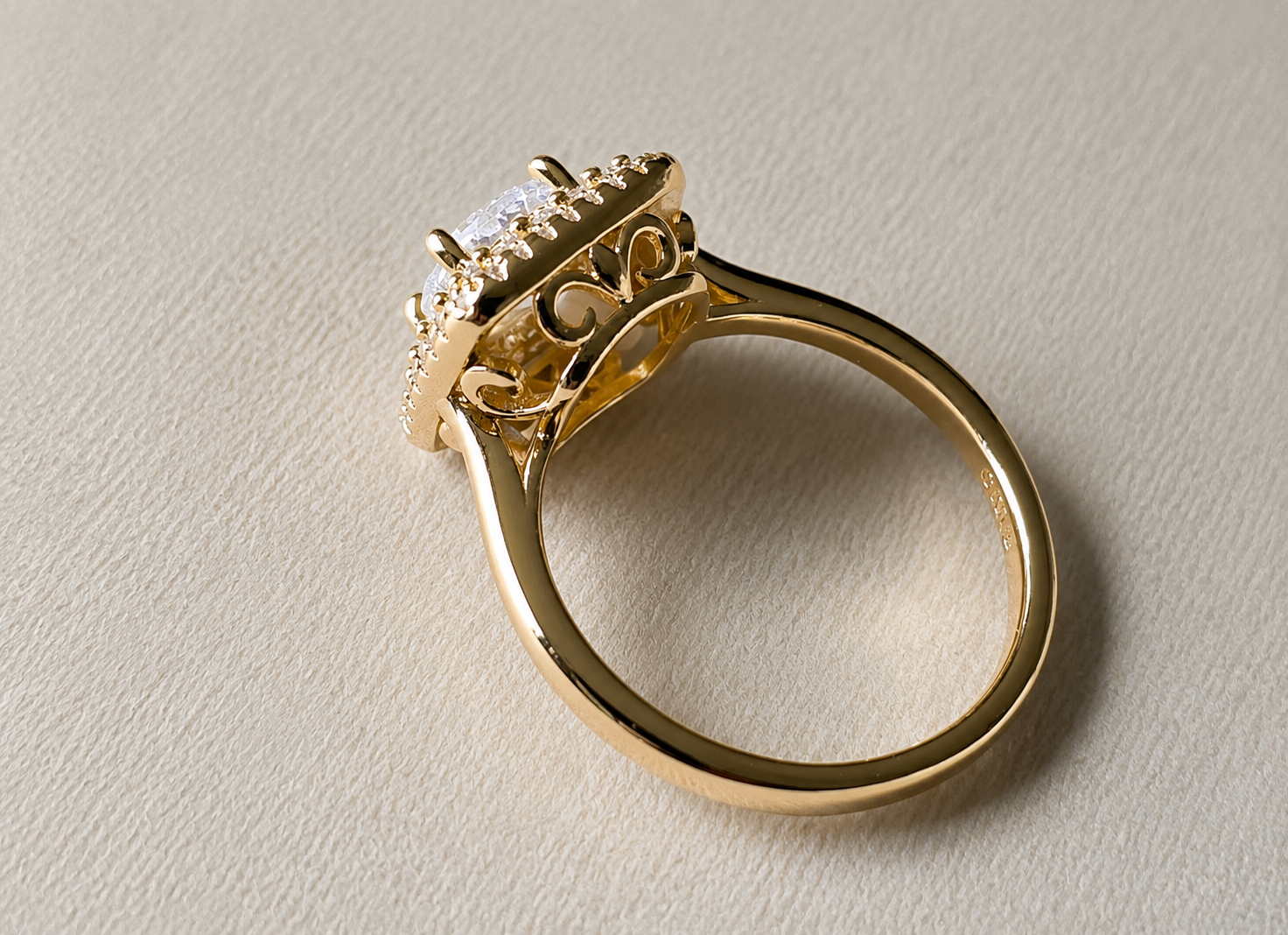 14K Gold Filled The Double Halo Legacy Ring — Size 8
