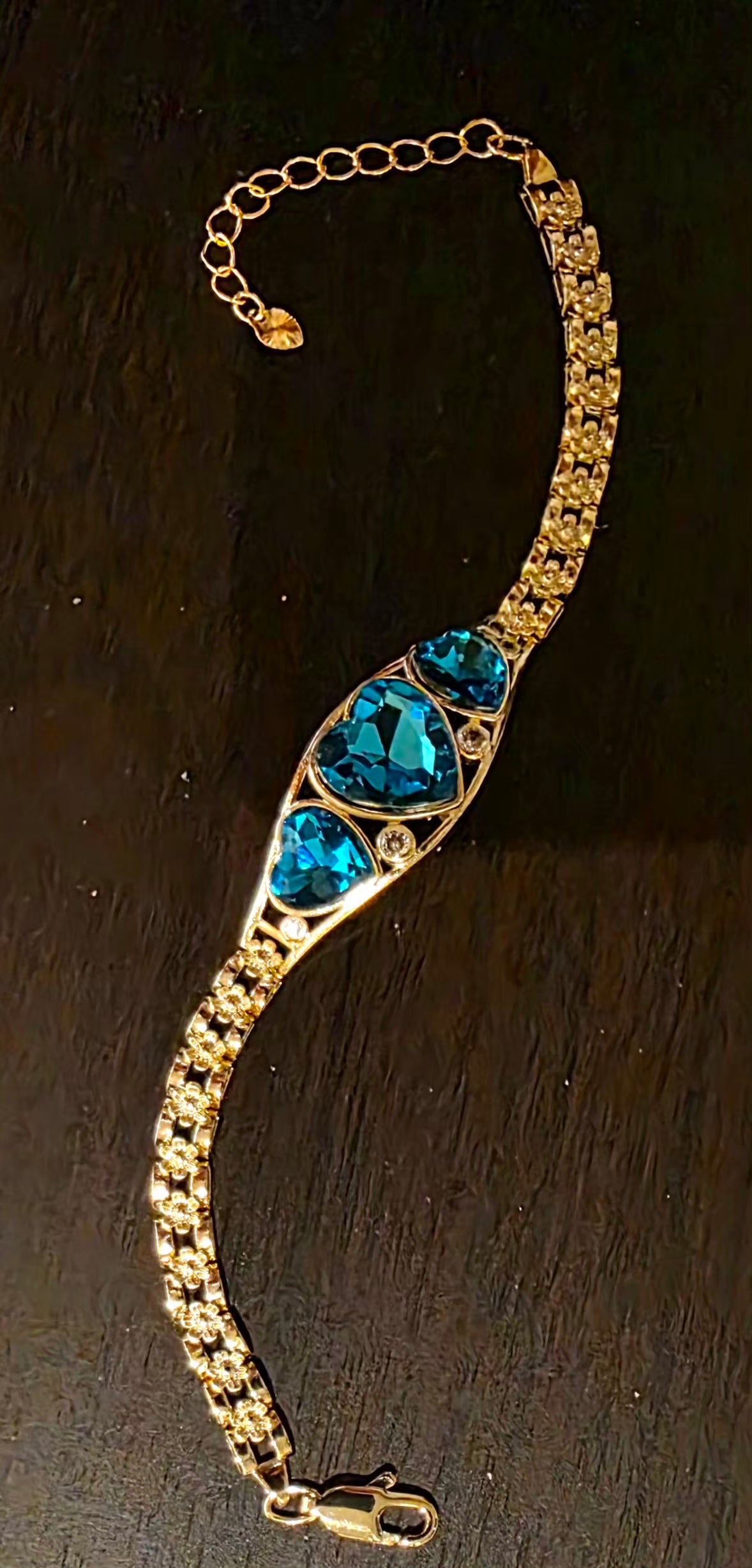 Blue gold filled bracelet