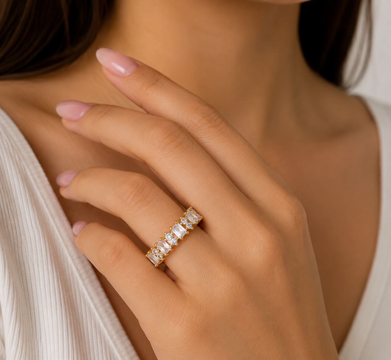 Baguette Brilliance Band Size 7- 14K Gold-Filled