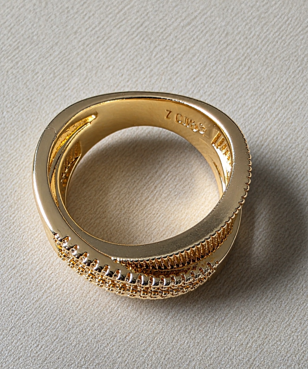 14K Gold Filled The Crossover Power Ring — Size 7