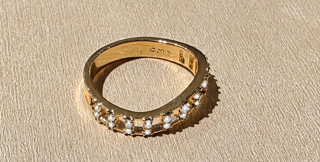 Golden Cage Band Ring Size 7- 14K Gold-Filled