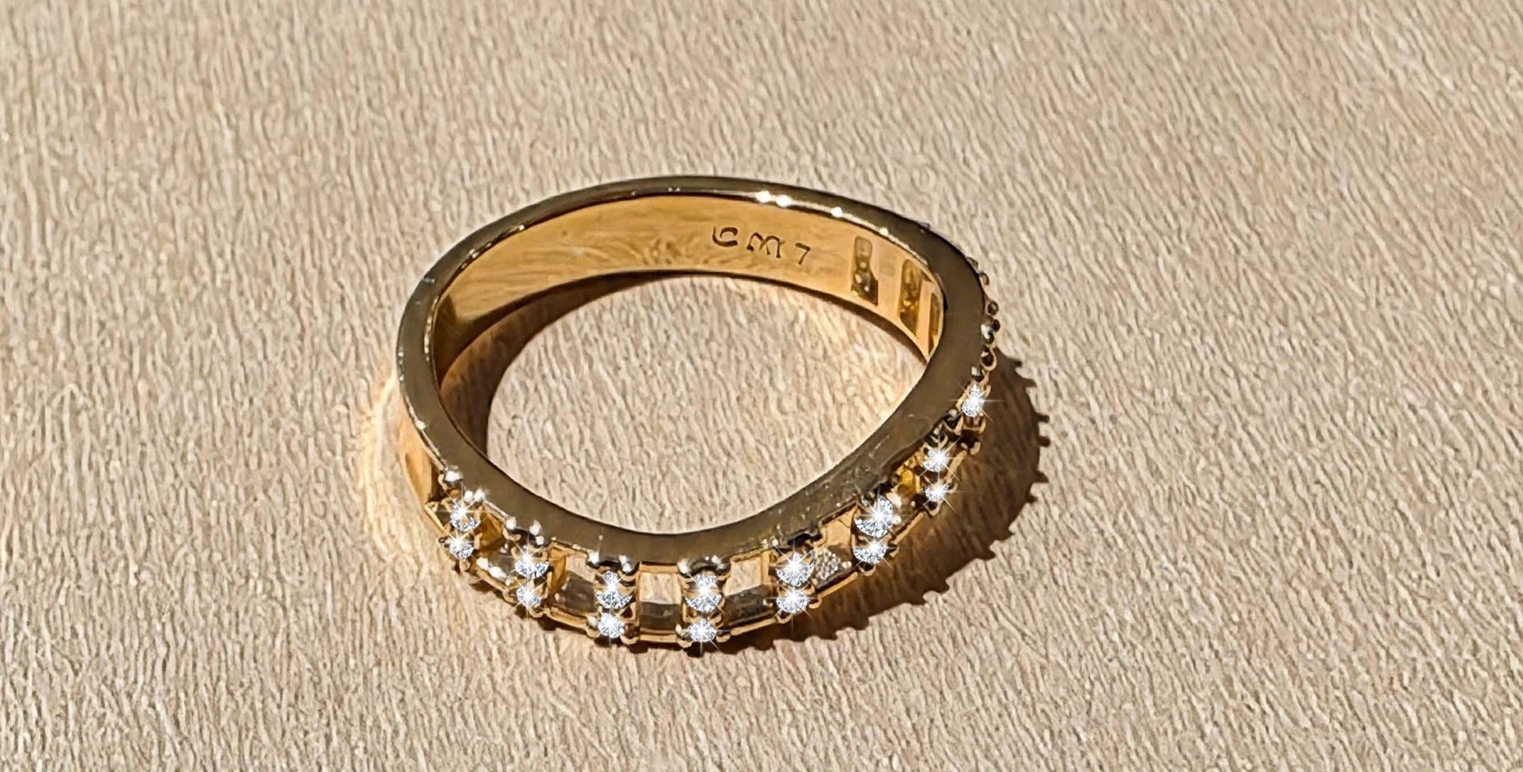 Golden Cage Band Ring Size 7- 14K Gold-Filled