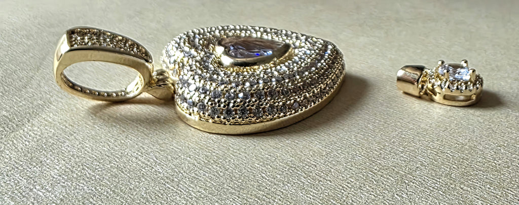 14K Gold Filled Chain with heart and round shape pendants