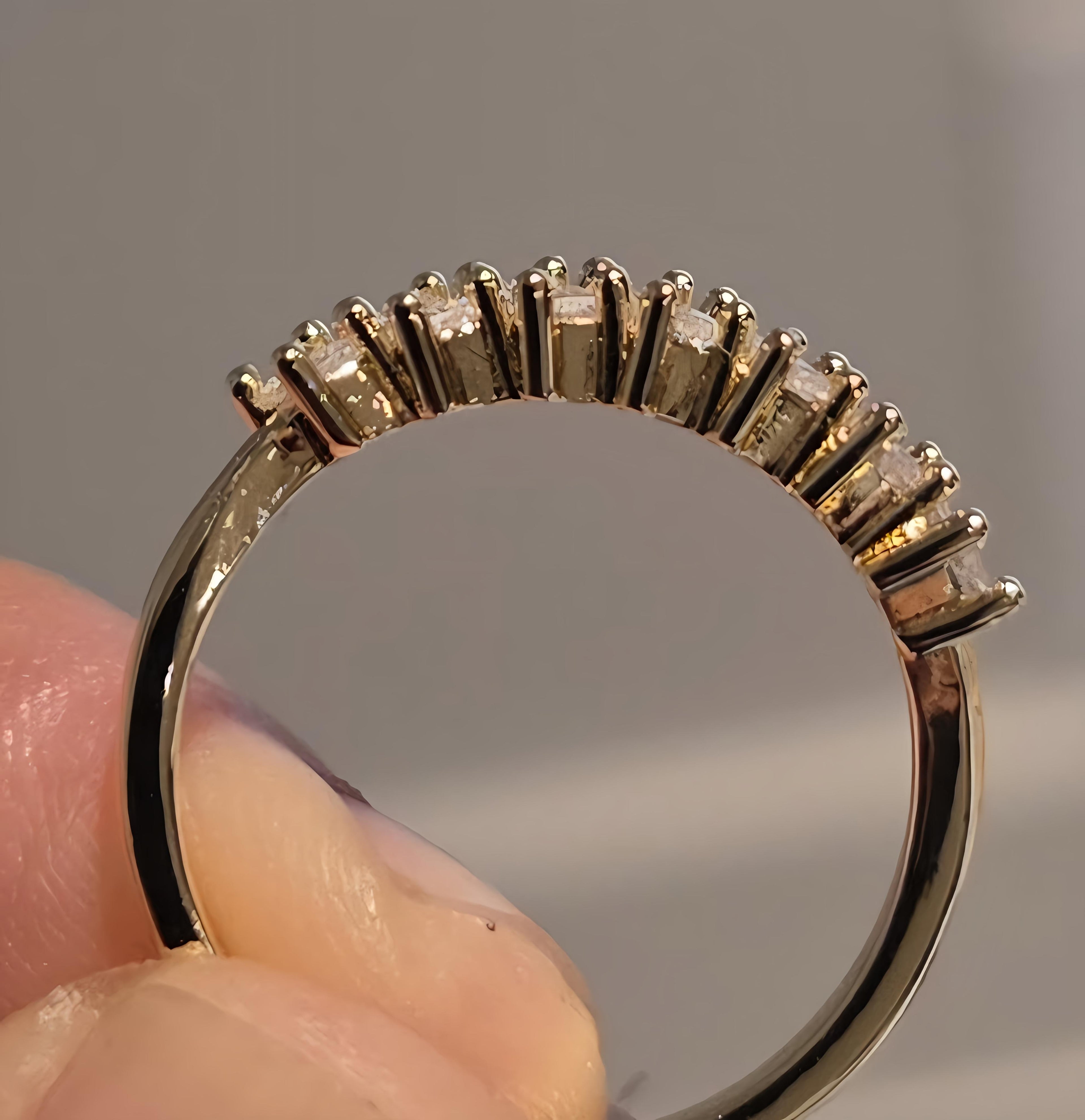 14K Gold Filled Rings size 7 with colorless Rhinestones