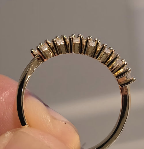 14K Gold Filled Rings size 7 with colorless Rhinestones