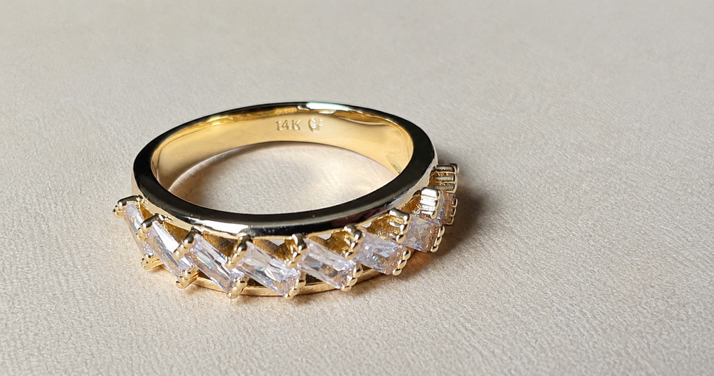 14K Gold Filled The Lightning Baguette Band — Size 7