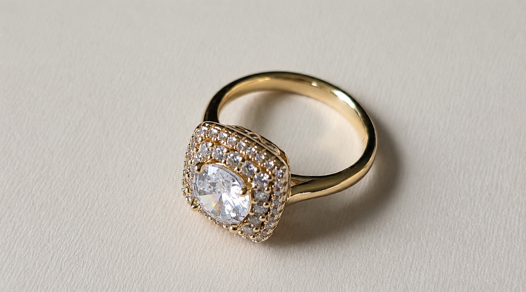 14K Gold Filled The Double Halo Legacy Ring — Size 7