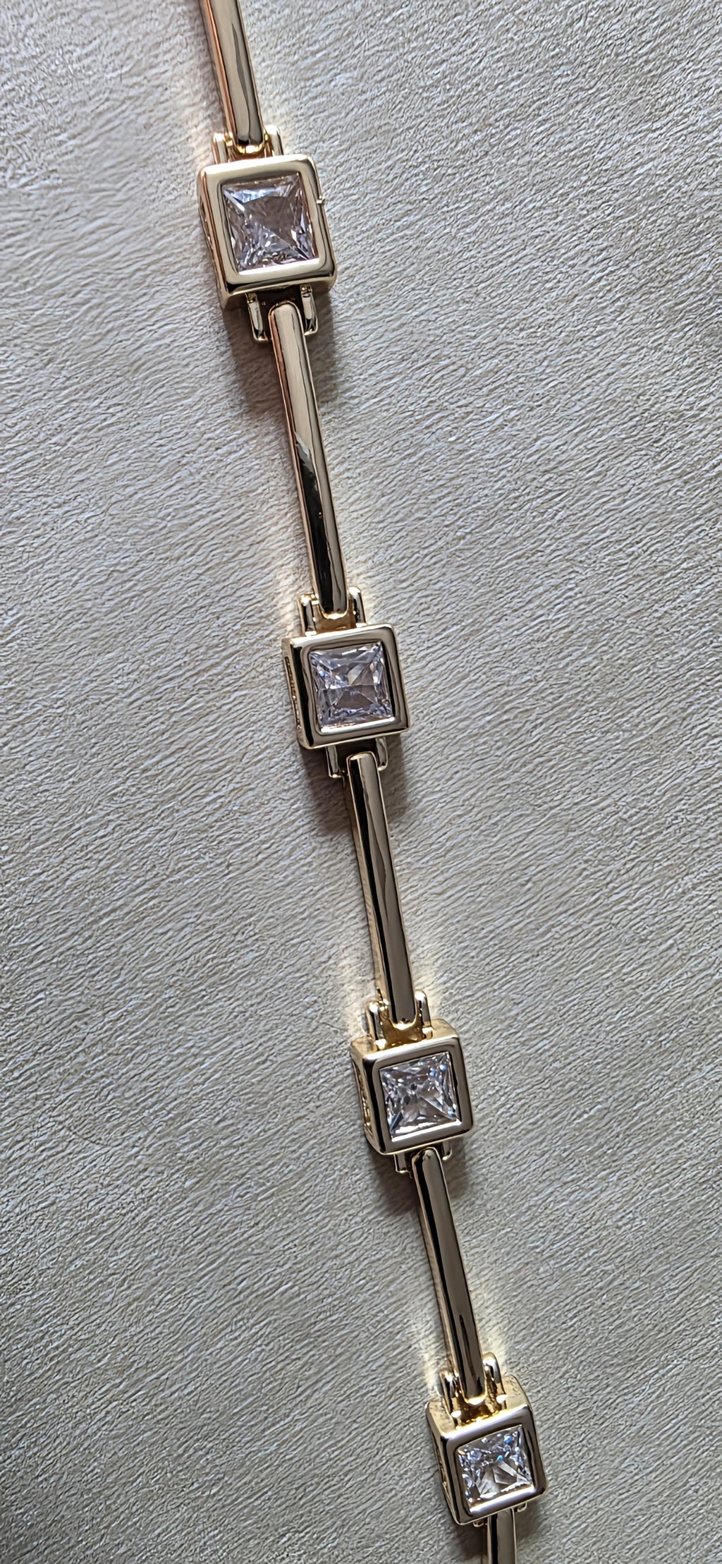 14K Gold Filled Pink Rhinestones Bracelet