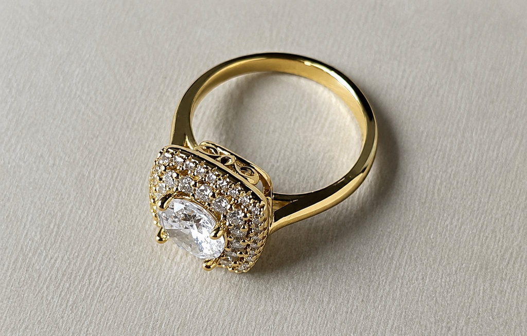 14K Gold Filled The Double Halo Legacy Ring — Size 7