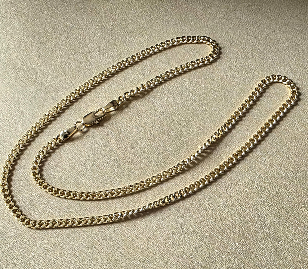 14K Gold Filled Chain with heart and round shape pendants