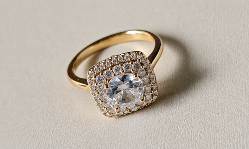 14K Gold Filled The Double Halo Legacy Ring — Size 8