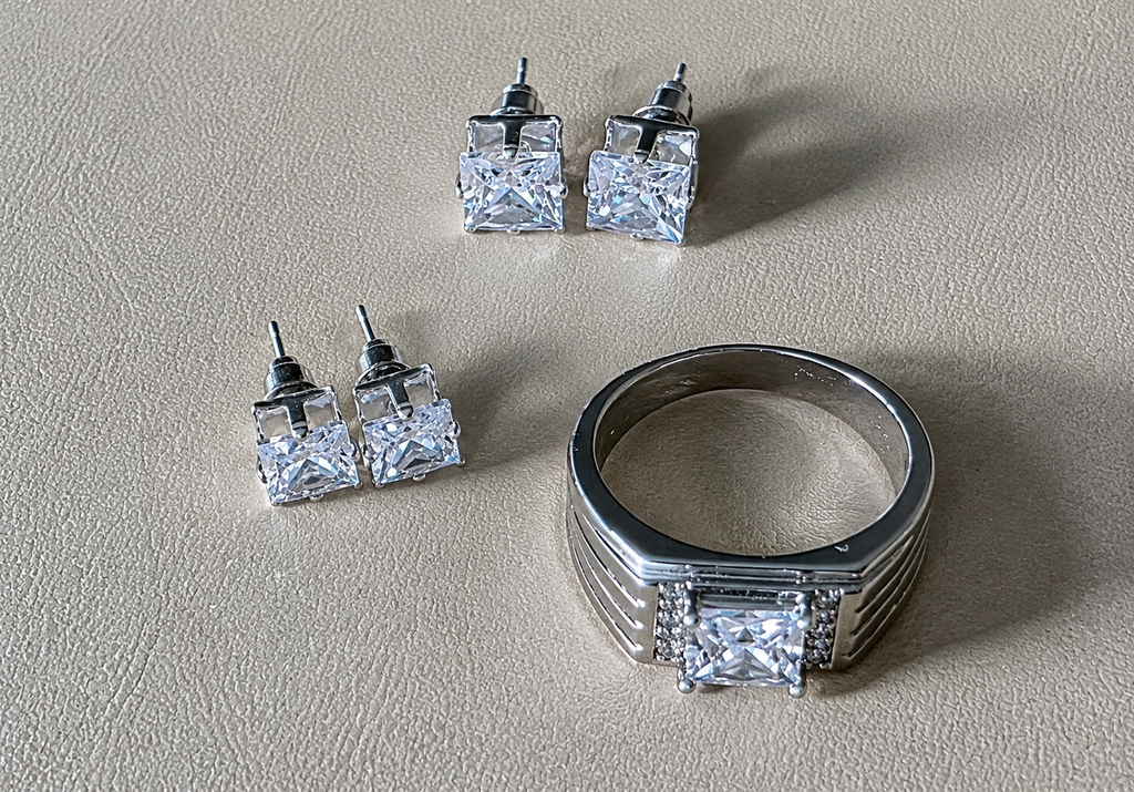 Ice Queen Set or Boardroom Sparkle- 14K White Gold Filled