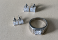 Ice Queen Set or Boardroom Sparkle- 14K White Gold Filled