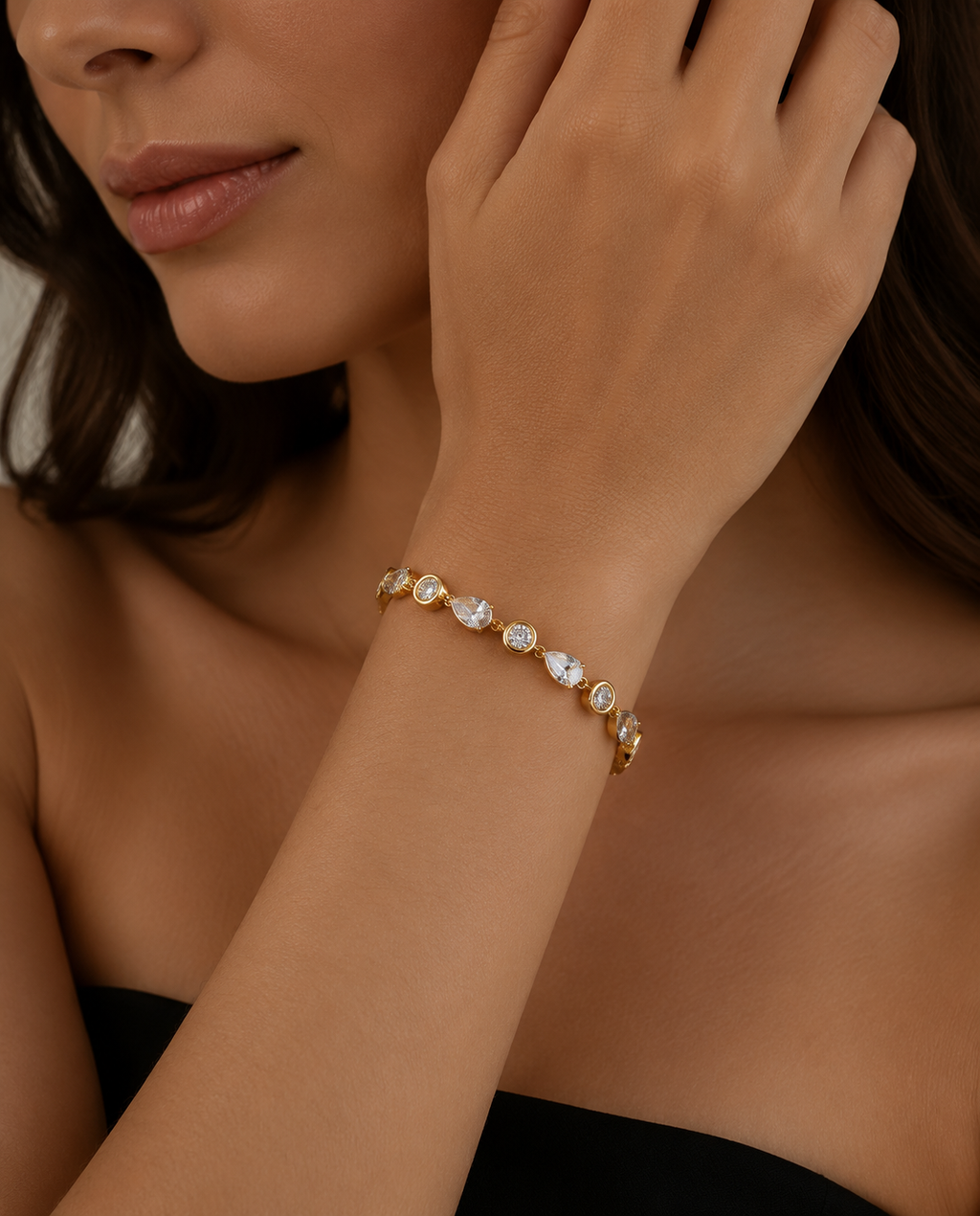 The Eternal Teardrop Tennis Bracelet- 14K Gold Filled