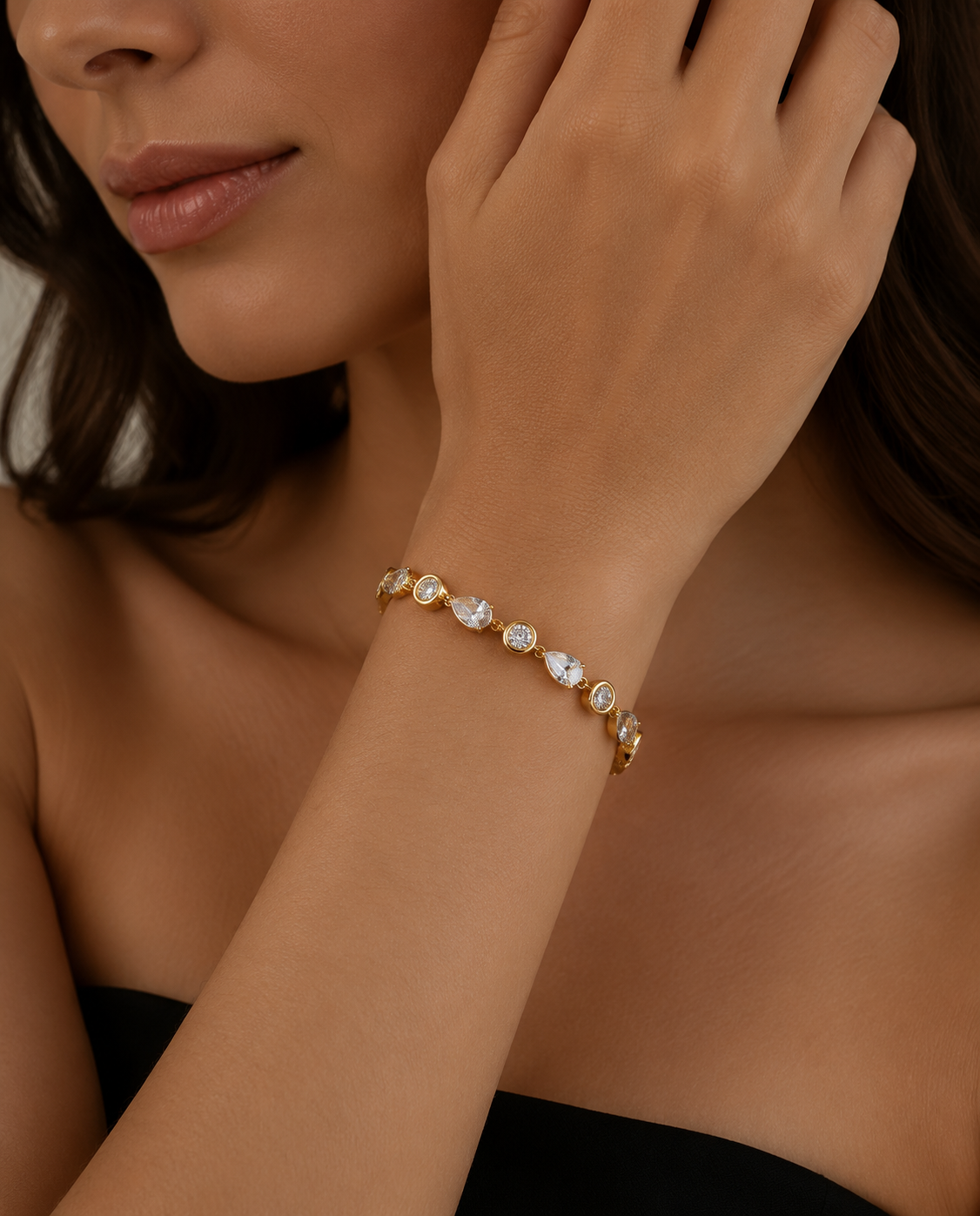 The Eternal Teardrop Tennis Bracelet- 14K Gold Filled