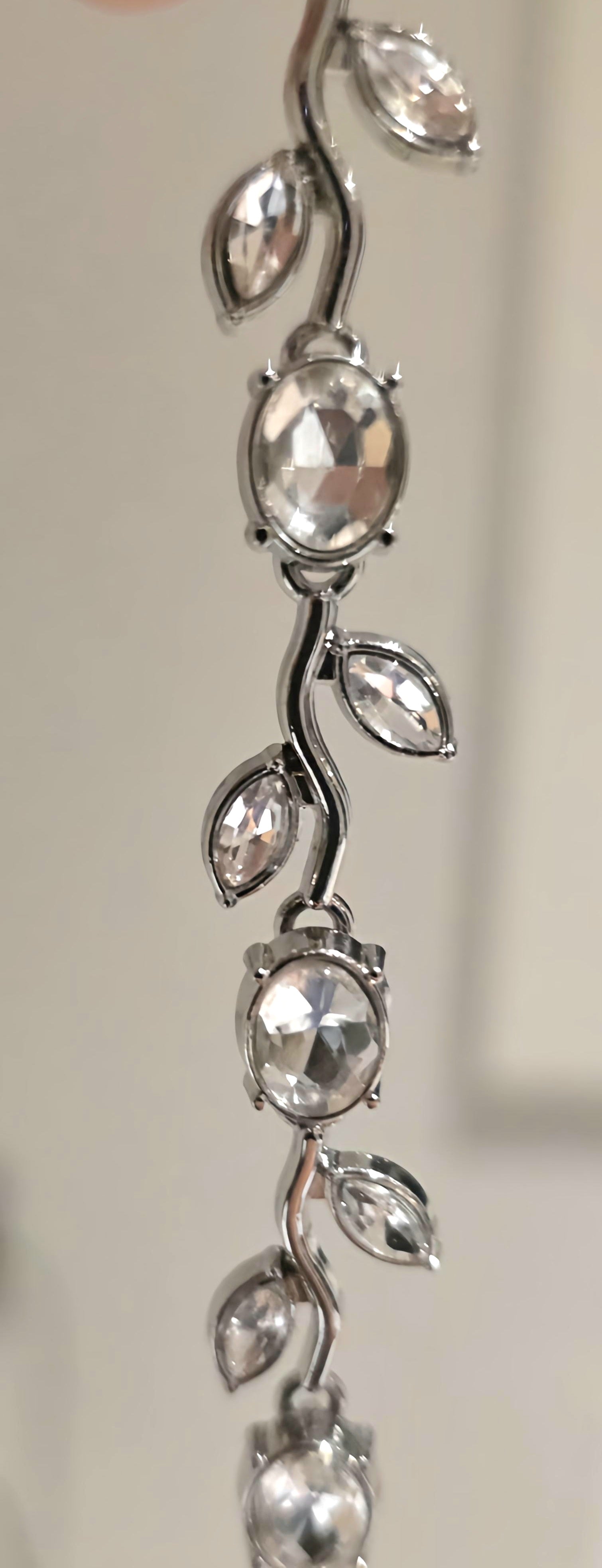 14K White Gold Filled Bracelet With colorless Rhinestones