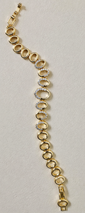 Luxe Oval Link Bracelet 14K Gold Filled | Pave Crystal Statement Bracelet 7" | Designer Inspired Chunky Link
