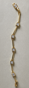 14K Gold Filled White Rhinestones, 7 Inches