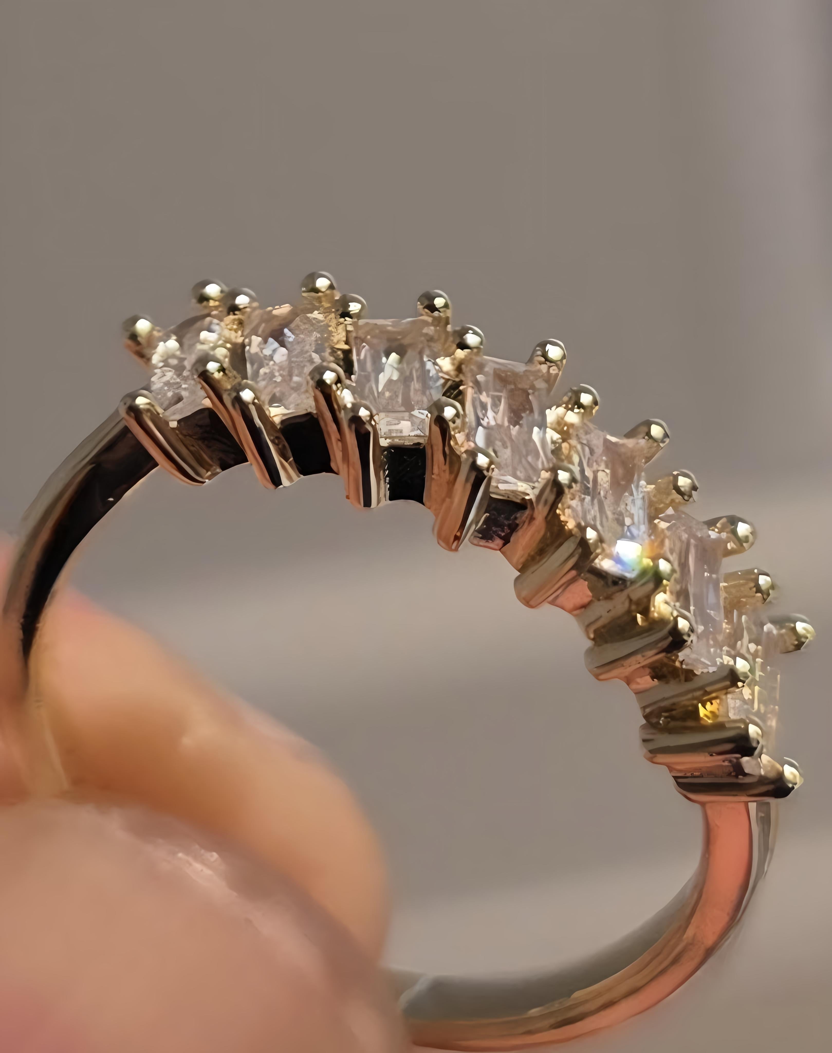 14K Gold Filled Rings size 7 with colorless Rhinestones