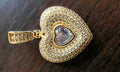 14K Gold Filled Necklace(two pendants) with colorless Rhinestones.