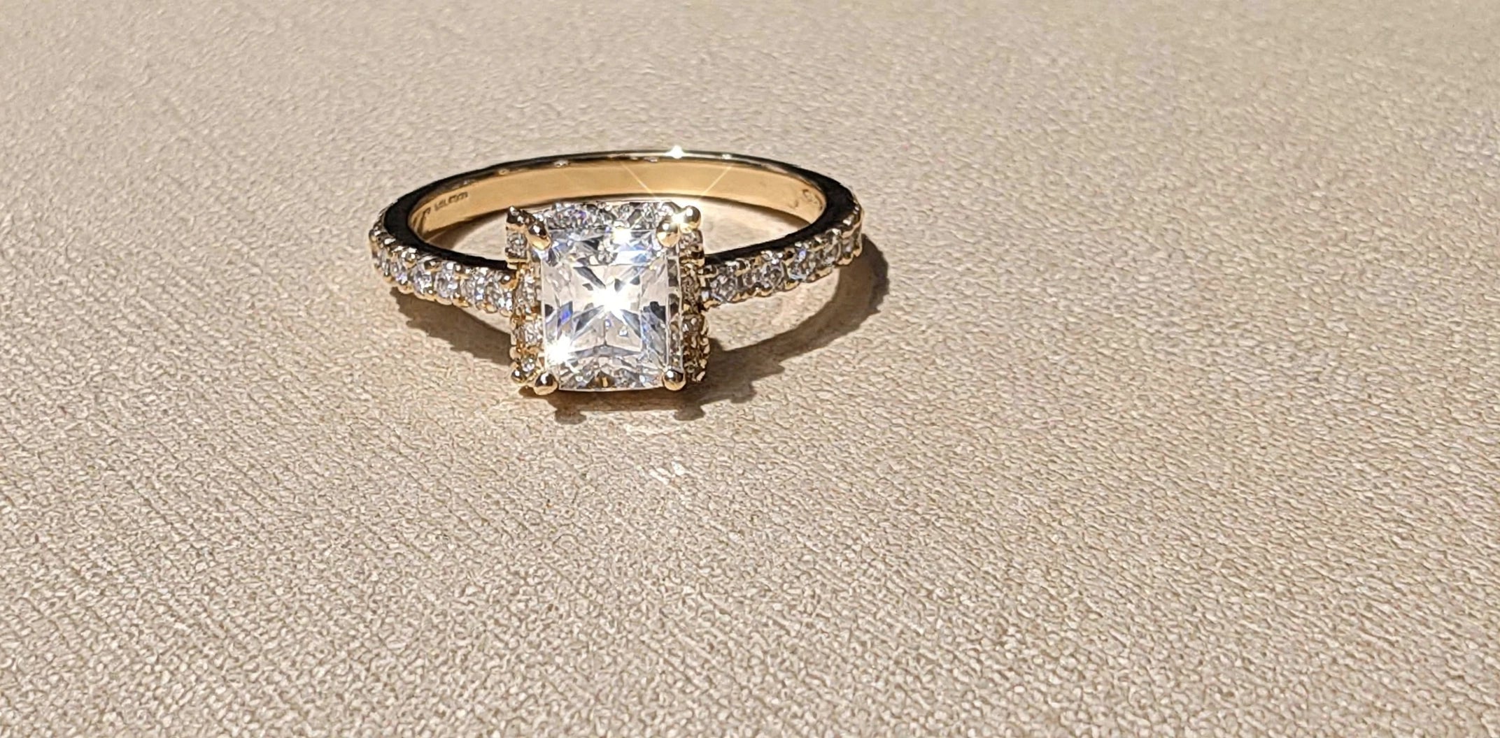 Radiant Halo CEO Ring Size 7- 14K Gold-Filled