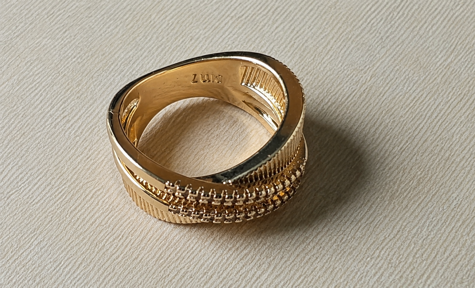 14K Gold Filled The Crossover Power Ring — Size 7