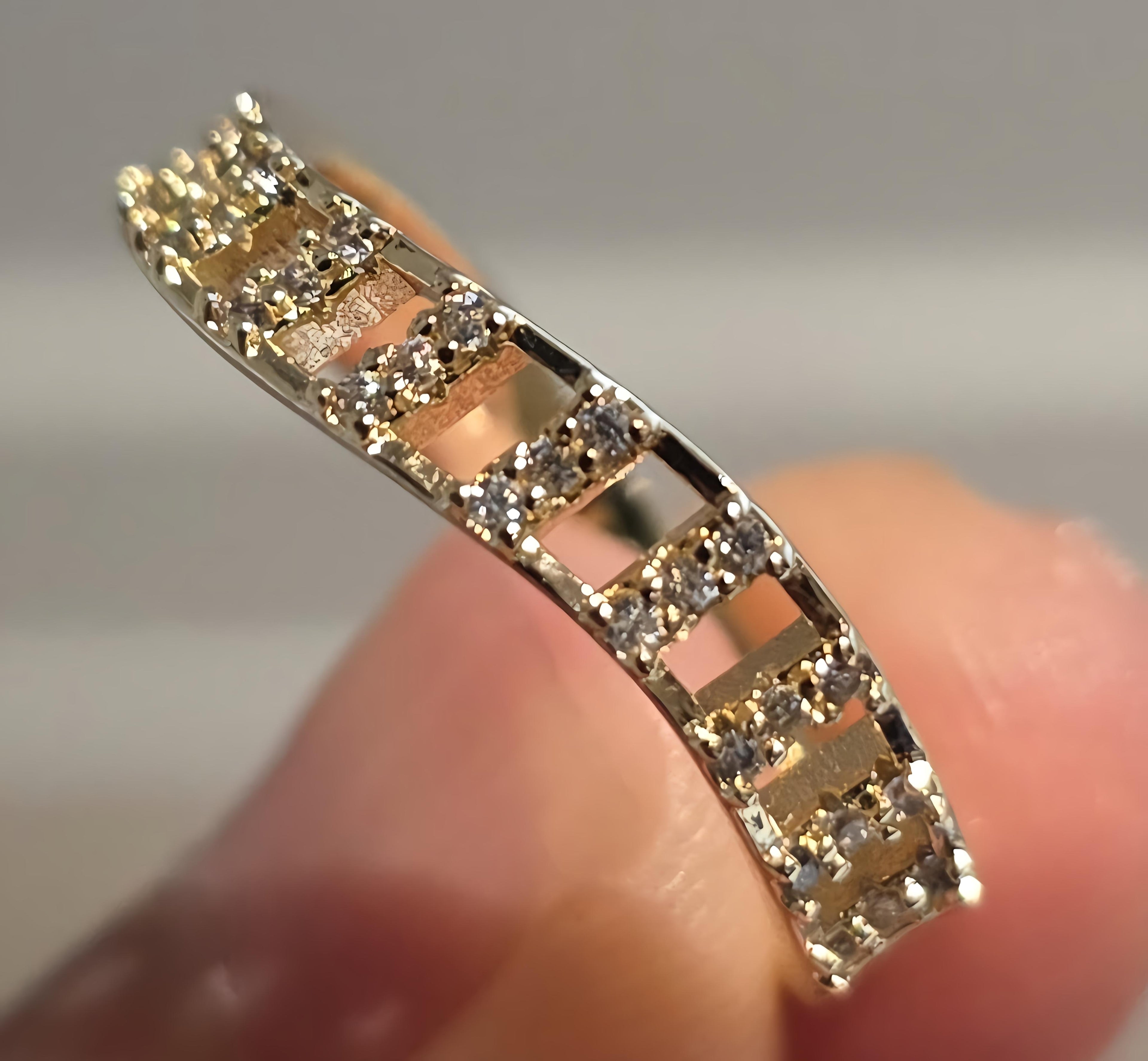 14K Gold Filled Rings size 7 with colorless Rhinestones