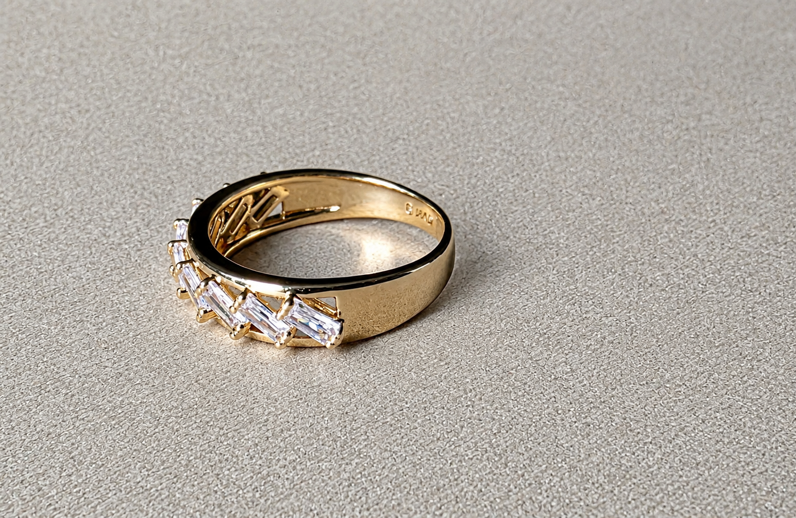 14K Gold Filled The Lightning Baguette Band — Size 7