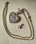 14K Gold Filled Chain with heart and round shape pendants