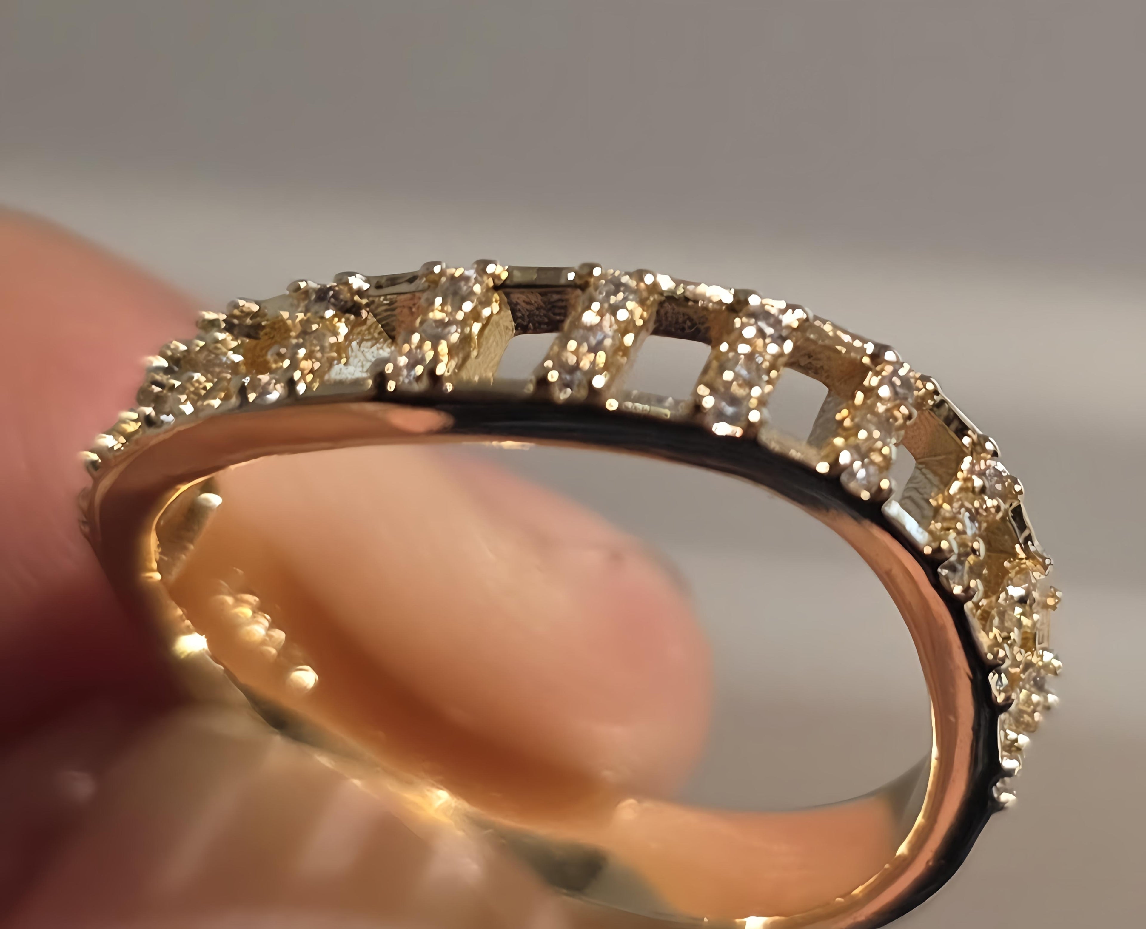 14K Gold Filled Rings size 7 with colorless Rhinestones