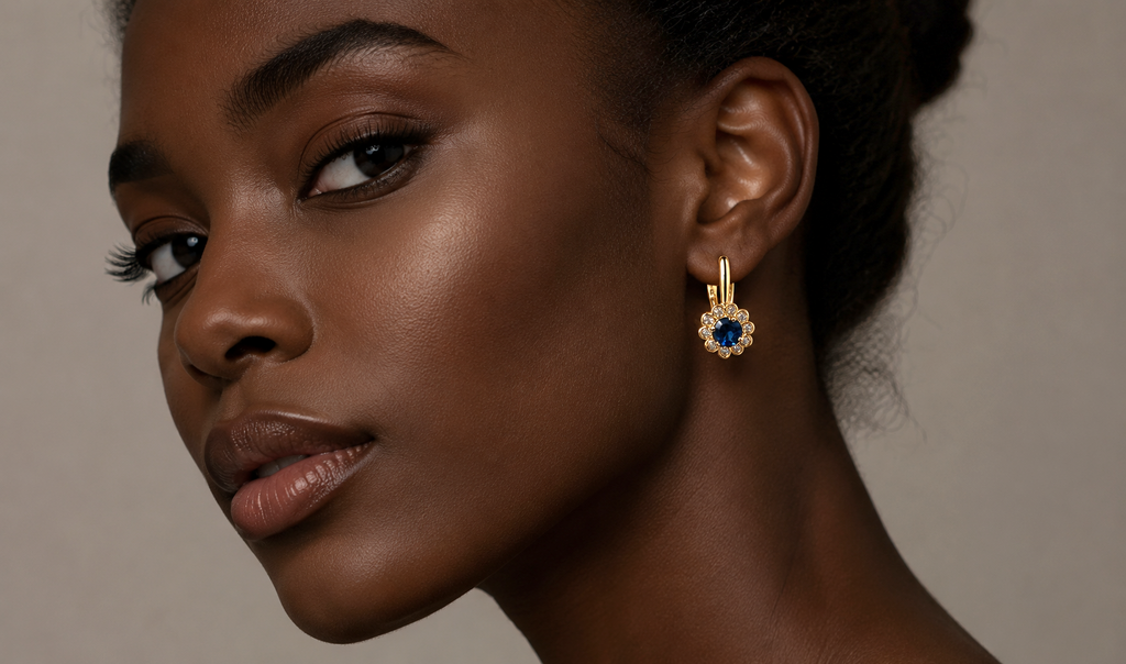 The Royal Midnight Sapphire Earrings- 14K Gold-Filled