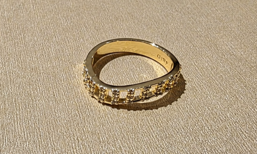 Golden Cage Band Ring Size 7- 14K Gold-Filled