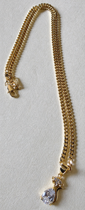 14K Gold Layered Chain Necklace Set with Crystal Pendants