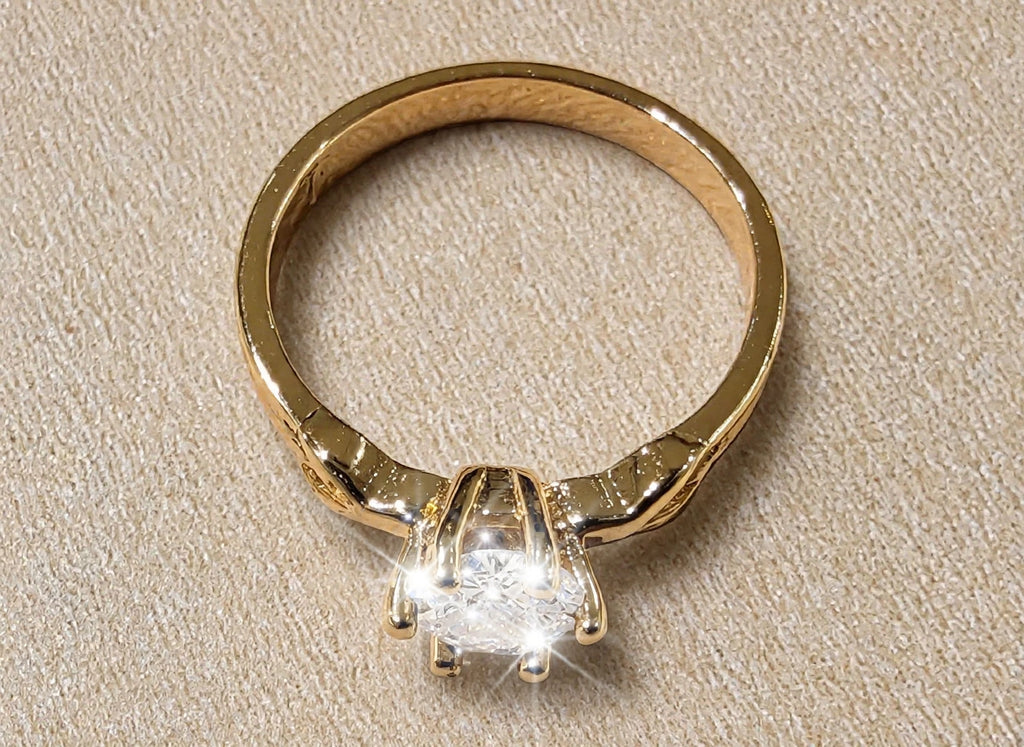 Solitaire CEO Ring Size 7- 14K Gold-Filled