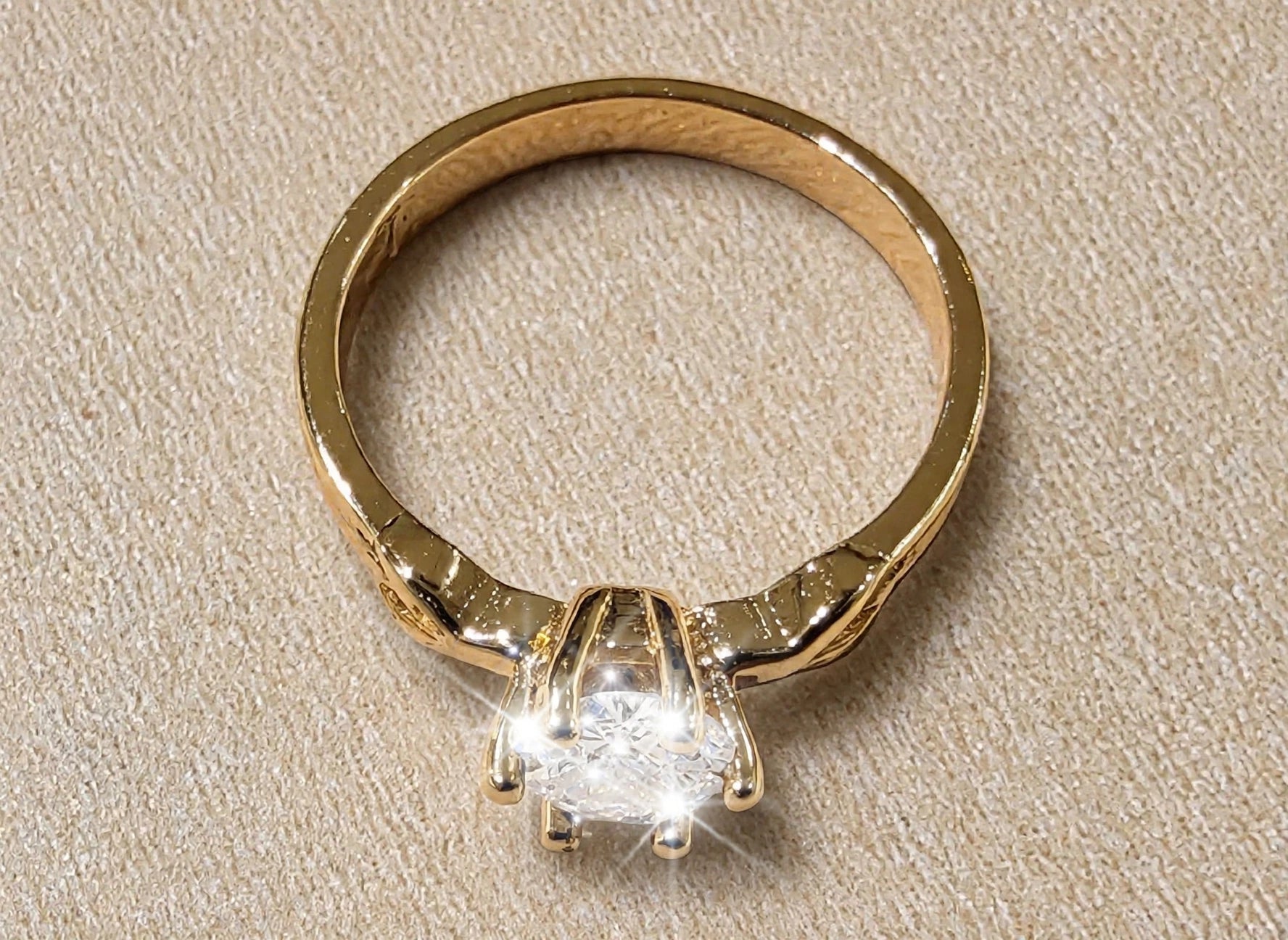 Solitaire CEO Ring Size 7- 14K Gold-Filled